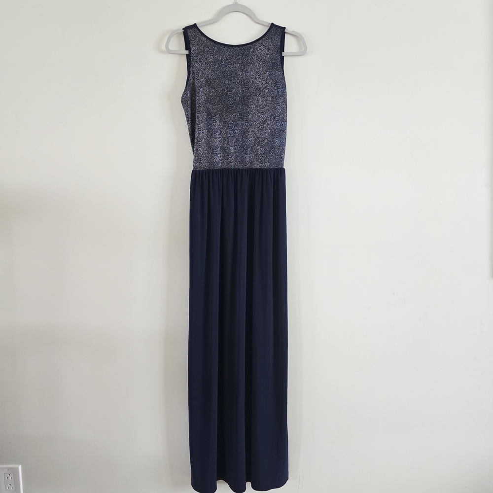 Koh Koh Elegant Navy Sleeveless Maxi Dress